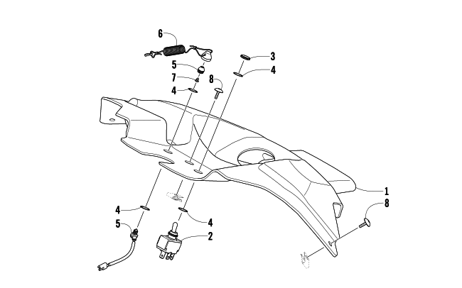 Parts Diagram for Arctic Cat 2008 AC 600 SNO PRO SNOWMOBILE CONSOLE AND SWITCH ASSEMBLY