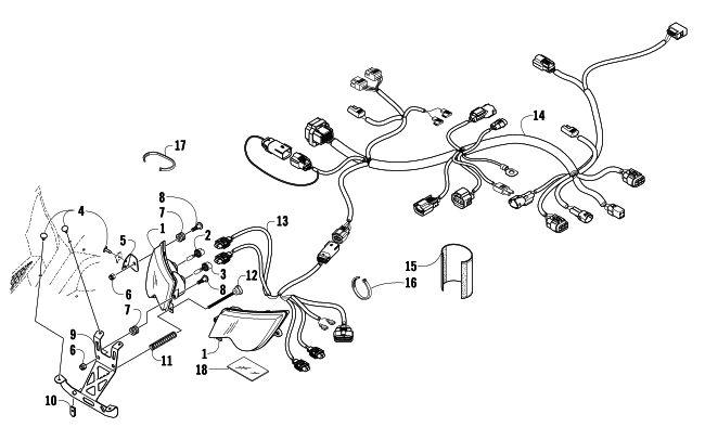 Parts Diagram for Arctic Cat 2008 AC 600 SNO PRO SNOWMOBILE HEADLIGHT AND WIRING ASSEMBLY