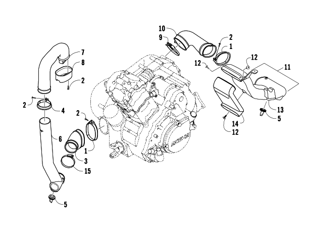 Parts Diagram for Arctic Cat 2008 650 H1 AUTOMATIC TRANSMISSION 4X4 TRV ATV CASE/BELT COOLING ASSEMBLY