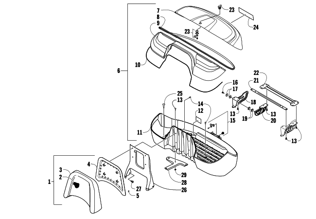 Parts Diagram for Arctic Cat 2008 700 EFI AUTOMATIC TRANSMISSION 4X4 TRV CRUISER ATV STORAGE BOX ASSEMBLY