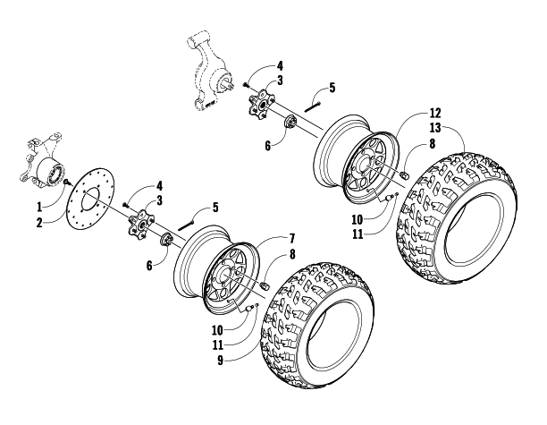 Parts Diagram for Arctic Cat 2009 PROWLER 700 XT 4X4 ATV WHEEL AND TIRE ASSEMBLY