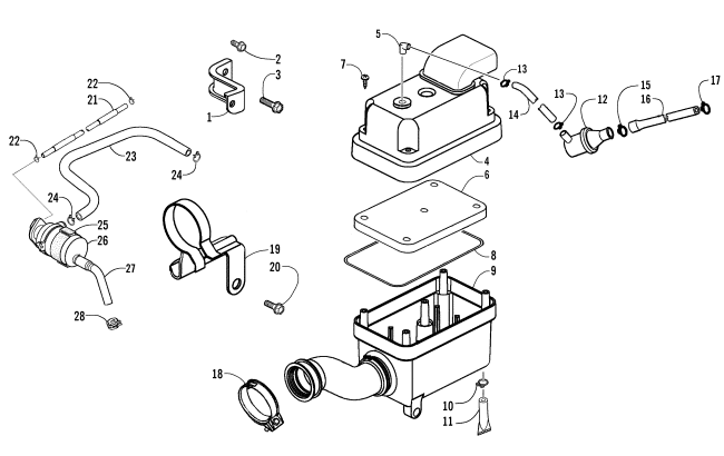 Parts Diagram for Arctic Cat 2008 50 DVX ATV AIR INTAKE ASSEMBLY