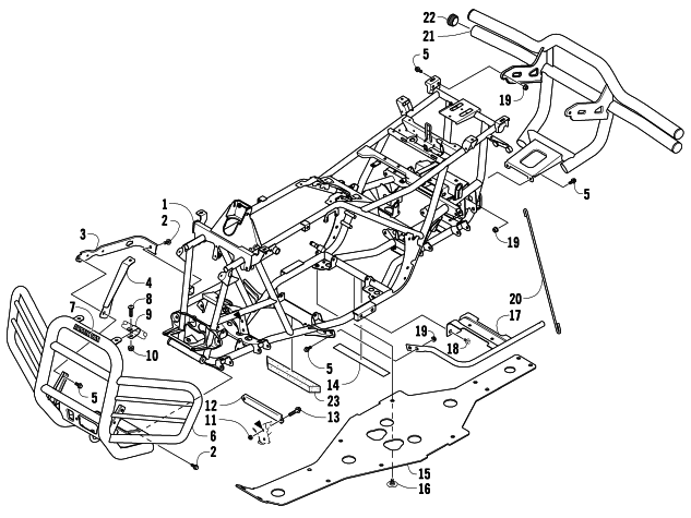 Parts Diagram for Arctic Cat 2008 500 AUTOMATIC TRANSMISSION 4X4 FIS LE ATV FRAME AND RELATED PARTS (LE)