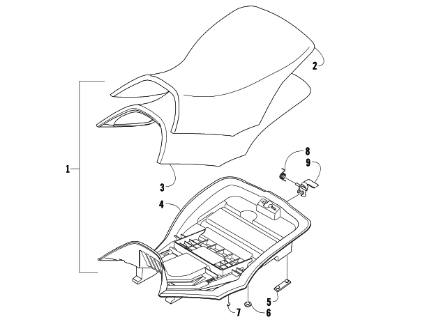 Parts Diagram for Arctic Cat 2008 500 AUTOMATIC TRANSMISSION 4X4 FIS LE ATV SEAT ASSEMBLY (LE)