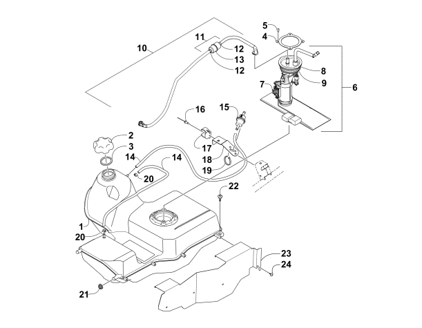 Parts Diagram for Arctic Cat 2009 700 TRV CRUISER ATV GAS TANK ASSEMBLY