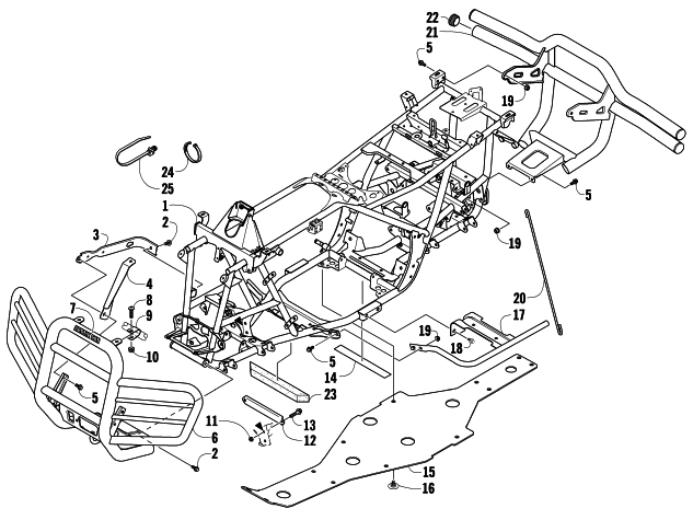 Parts Diagram for Arctic Cat 2008 700 EFI AUTOMATIC TRANSMISSION 4X4 FIS LE ATV FRAME AND RELATED PARTS (LE)