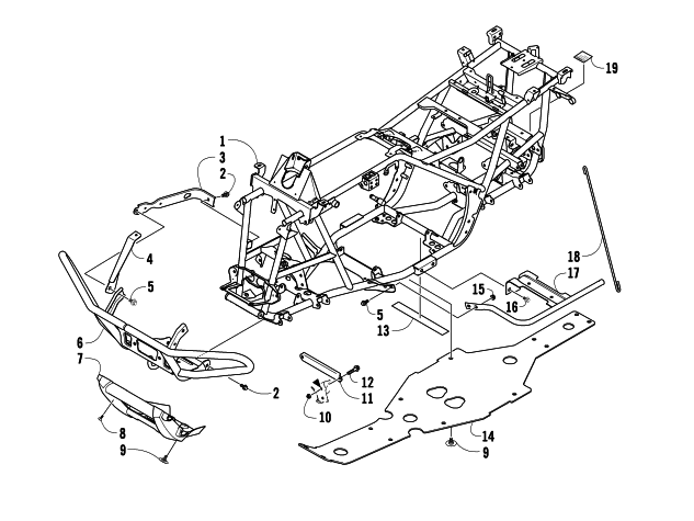 Parts Diagram for Arctic Cat 2009 700 H1 EFI 4X4 AUTOMATIC SE ATV FRAME AND RELATED PARTS