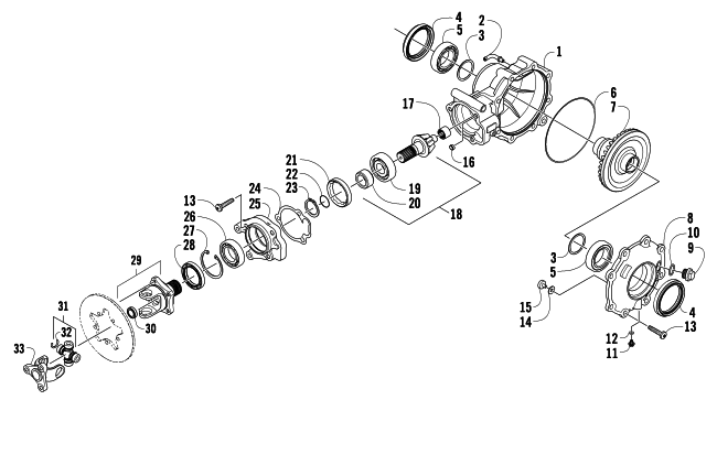 Parts Diagram for Arctic Cat 2009 PROWLER 650 XT AUTOMATIC 4X4 ATV REAR DRIVE GEARCASE ASSEMBLY