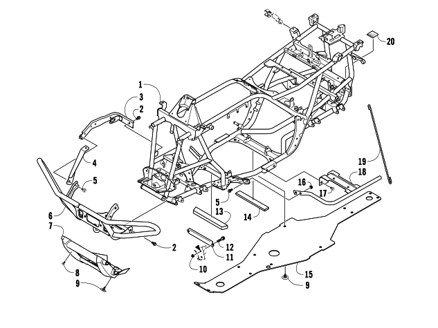 Parts Diagram for Arctic Cat 2010 THUNDERCAT EFI 4X4 ATV FRAME AND RELATED PARTS