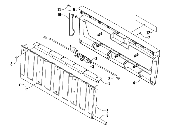 Parts Diagram for Arctic Cat 2009 PROWLER 700 XTX 4X4 ATV TAILGATE ASSEMBLY