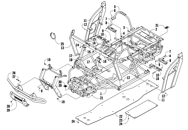 Parts Diagram for Arctic Cat 2009 PROWLER 650 XT AUTOMATIC 4X4 ATV FRAME AND RELATED PARTS