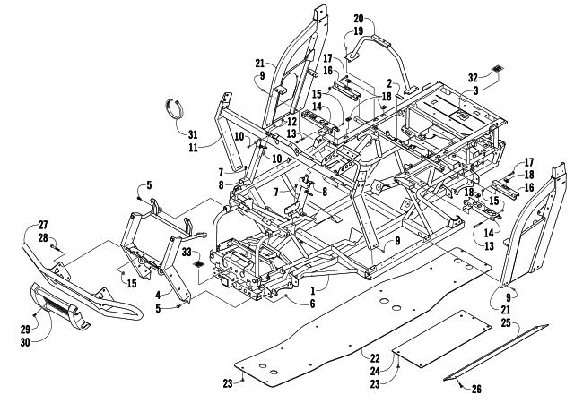 Parts Diagram for Arctic Cat 2009 PROWLER 700 XTX 4X4 ATV FRAME AND RELATED PARTS