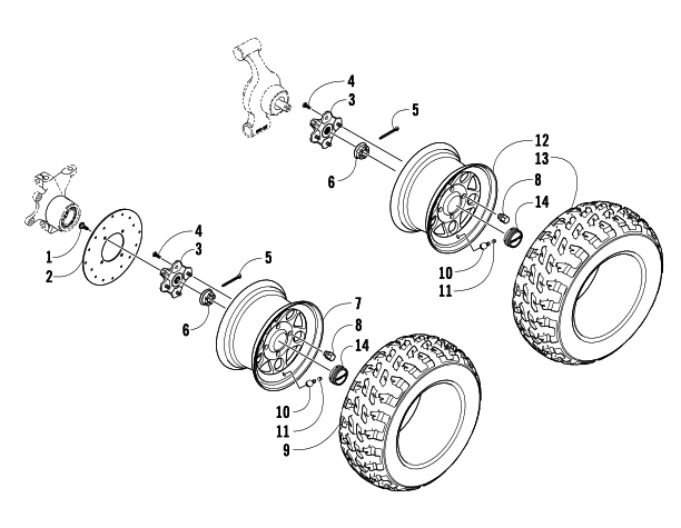 Parts Diagram for Arctic Cat 2009 PROWLER 700 XTX 4X4 ATV WHEEL AND TIRE ASSEMBLY