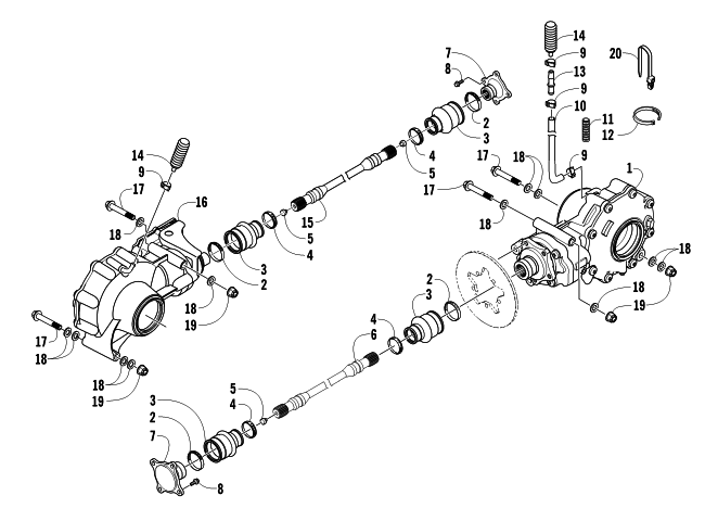 Parts Diagram for Arctic Cat 2011 PROWLER 550 XT ATV DRIVE TRAIN ASSEMBLY