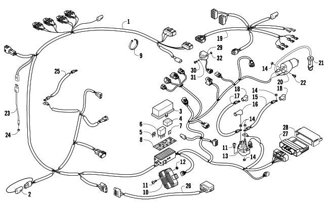 Parts Diagram for Arctic Cat 2009 PROWLER 550 4X4 FLATBED ATV WIRING HARNESS ASSEMBLY