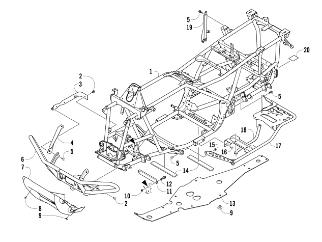 Parts Diagram for Arctic Cat 2009 700 TRV CRUISER ATV FRAME AND RELATED PARTS
