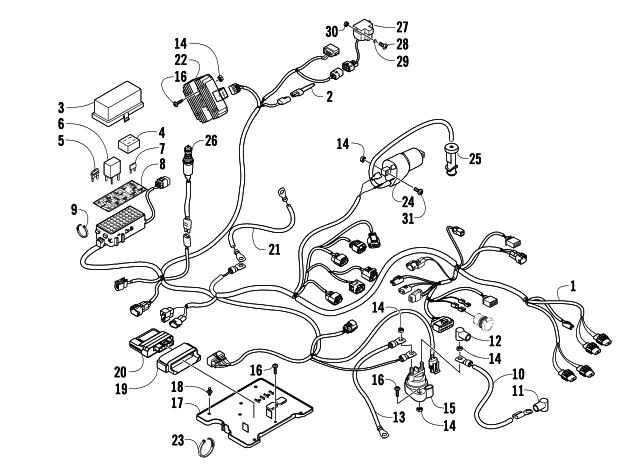 Parts Diagram for Arctic Cat 2009 550 TRV ATV WIRING HARNESS ASSEMBLY