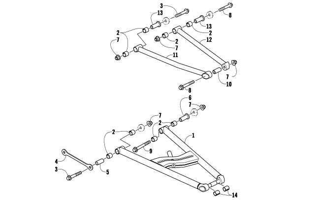 Parts Diagram for Arctic Cat 2011 BEARCAT 570 SNOWMOBILE A-ARM ASSEMBLY