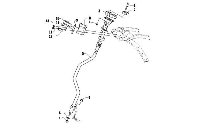 Parts Diagram for Arctic Cat 2009 BEARCAT 570 LONG TRACK SNOWMOBILE STEERING POST ASSEMBLY