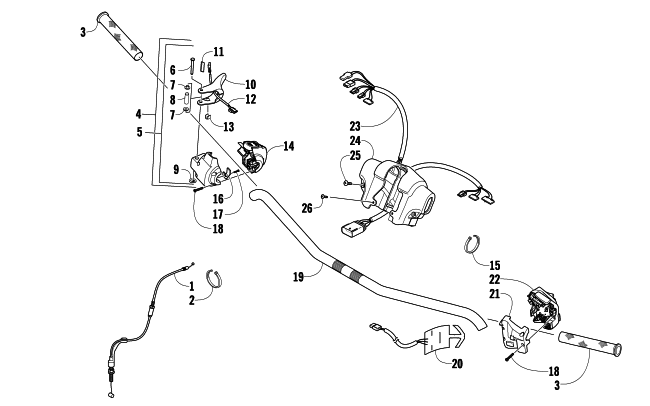 Parts Diagram for Arctic Cat 2009 F8 EFI LXR SNOWMOBILE HANDLEBAR AND CONTROLS