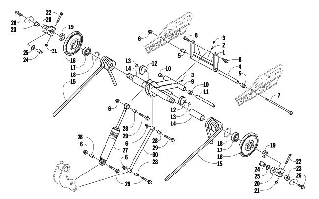 Parts Diagram for Arctic Cat 2008 F1000 EFI SNO PRO SNOWMOBILE REAR SUSPENSION REAR ARM ASSEMBLY