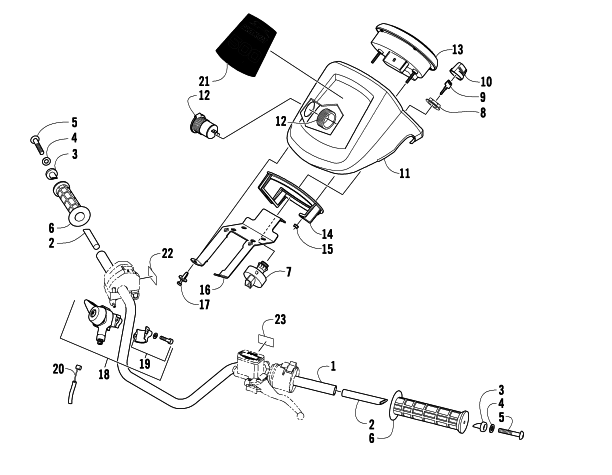 Parts Diagram for Arctic Cat 2009 500 4X4 AUTOMATIC ATV HANDLEBAR ASSEMBLY