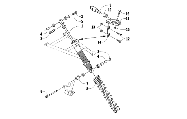 Parts Diagram for Arctic Cat 2010 CF6 EFI SNOWMOBILE SHOCK ABSORBER AND SWAY BAR ASSEMBLY