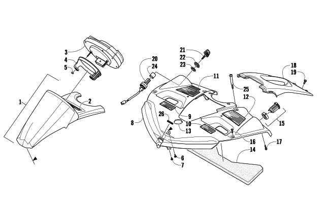 Parts Diagram for Arctic Cat 2009 F5 EFI LXR SNOWMOBILE CONSOLE ASSEMBLY