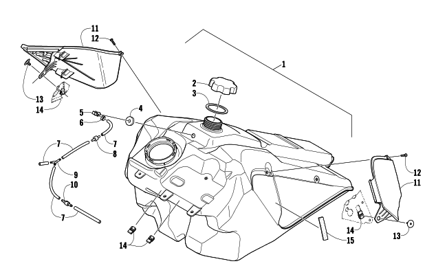 Parts Diagram for Arctic Cat 2009 F8 EFI LXR LE SNOWMOBILE GAS TANK ASSEMBLY