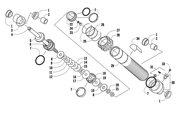 Parts Diagram for Arctic Cat 2009 CF6 EFI SNOWMOBILE FRONT SUSPENSION SHOCK ABSORBER