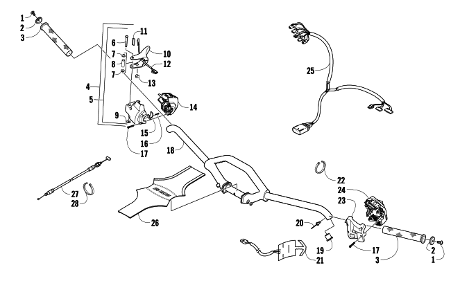 Parts Diagram for Arctic Cat 2009 M1000 LE SNO PRO SNOWMOBILE HANDLEBAR AND CONTROLS