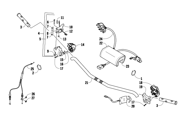 Parts Diagram for Arctic Cat 2009 F5 EFI SNOWMOBILE HANDLEBAR AND CONTROLS