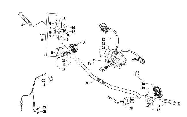 Parts Diagram for Arctic Cat 2010 F5 LXR (S2010F5CLXUSG) SNOWMOBILE HANDLEBAR AND CONTROLS