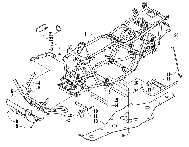 Parts Diagram for Arctic Cat 2009 500 4X4 AUTOMATIC ATV FRAME AND RELATED PARTS