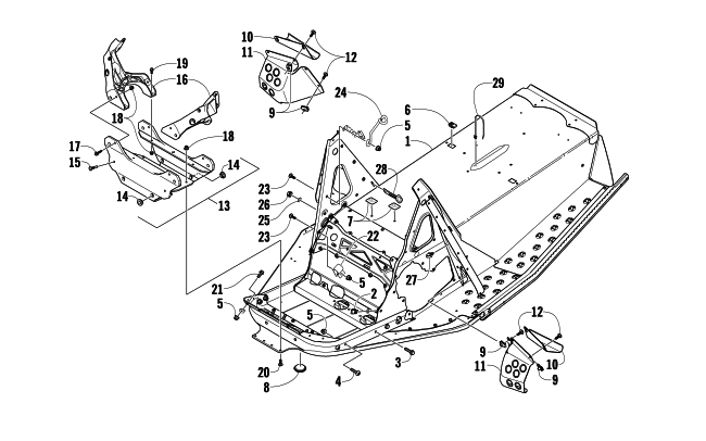 Parts Diagram for Arctic Cat 2009 F5 EFI LXR SNOWMOBILE CHASSIS ASSEMBLY