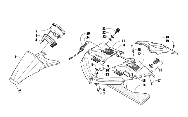 Parts Diagram for Arctic Cat 2009 F8 EFI SNOWMOBILE CONSOLE ASSEMBLY