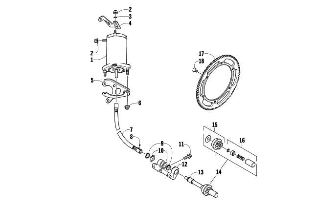 Parts Diagram for Arctic Cat 2009 F5 EFI LXR SNOWMOBILE FLEX-DRIVE STARTER MOTOR ASSEMBLY
