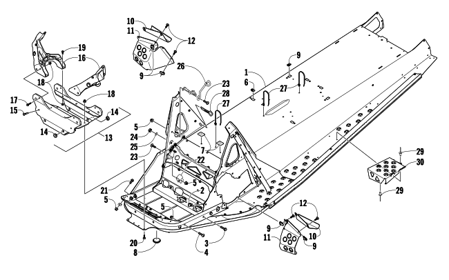 Parts Diagram for Arctic Cat 2009 T500 TOURING SNOWMOBILE CHASSIS ASSEMBLY