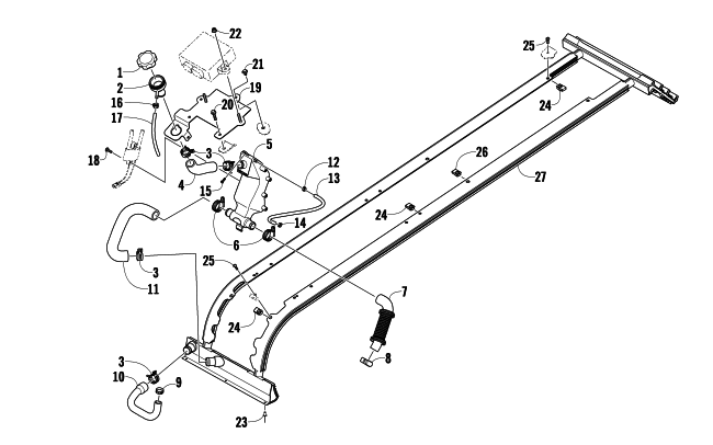 Parts Diagram for Arctic Cat 2009 T500 TOURING SNOWMOBILE COOLING ASSEMBLY