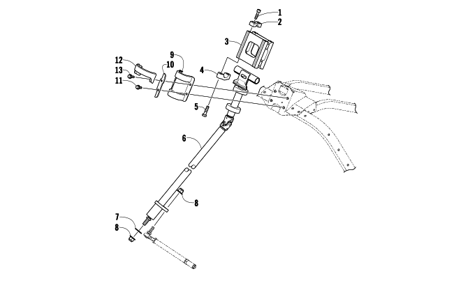 Parts Diagram for Arctic Cat 2009 T500 TOURING SNOWMOBILE STEERING POST ASSEMBLY