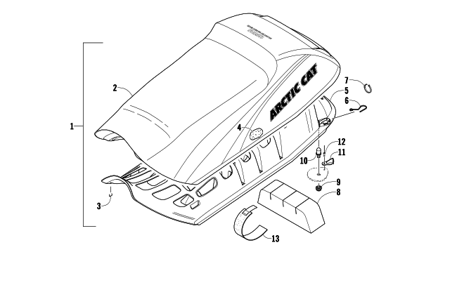 Parts Diagram for Arctic Cat 2010 CF8 SNO PRO SNOWMOBILE SEAT ASSEMBLY