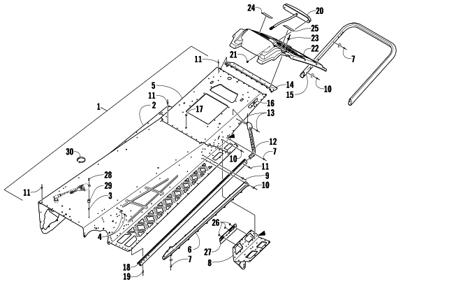 Parts Diagram for Arctic Cat 2009 CF6 EFI SNOWMOBILE TUNNEL, REAR BUMPER, AND TAILLIGHT ASSEMBLY