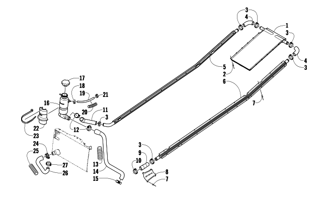 Parts Diagram for Arctic Cat 2009 CF6 EFI SNOWMOBILE COOLING ASSEMBLY