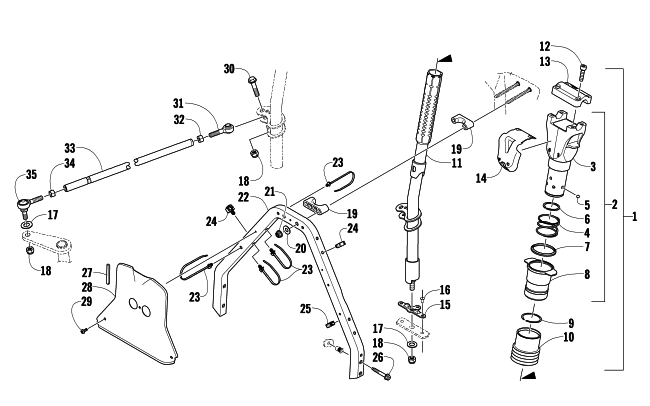Parts Diagram for Arctic Cat 2010 M1000 162 SNO PRO SNOWMOBILE STEERING POST ASSEMBLY