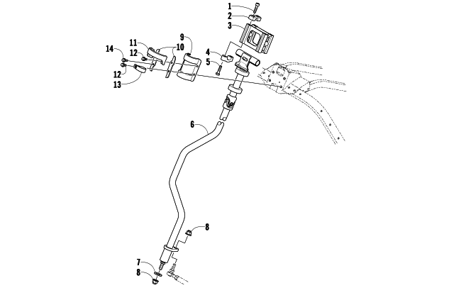 Parts Diagram for Arctic Cat 2009 T570 TOURING SNOWMOBILE STEERING POST ASSEMBLY