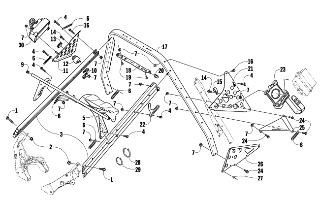 Parts Diagram for Arctic Cat 2009 TZ1 PARK SNOWMOBILE STEERING SUPPORT ASSEMBLY