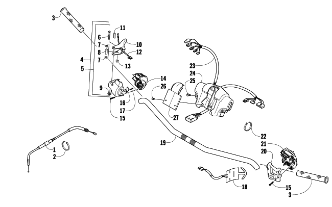 Parts Diagram for Arctic Cat 2009 TZ1 TOURING SNOWMOBILE HANDLEBAR AND CONTROLS