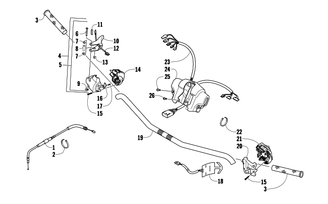 Parts Diagram for Arctic Cat 2009 TZ1 TOURING LXR SNOWMOBILE HANDLEBAR AND CONTROLS