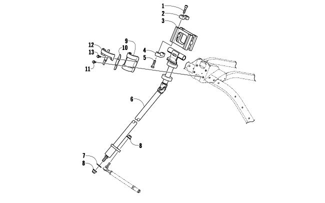 Parts Diagram for Arctic Cat 2009 F5 EFI SNOWMOBILE STEERING POST ASSEMBLY