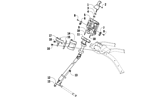 Parts Diagram for Arctic Cat 2009 F8 EFI LXR LE SNOWMOBILE STEERING POST ASSEMBLY